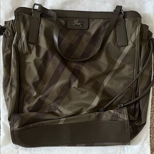 Burberry Olive/Khaki Check Messenger Bag